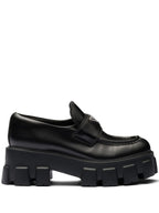Prada Mocassim Monolith de couro Black