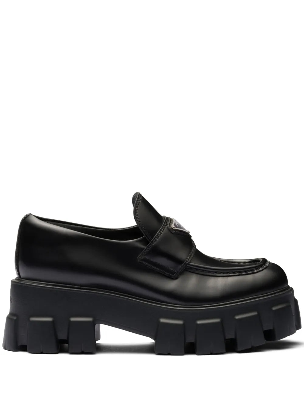 Prada Mocassim Monolith de couro Black