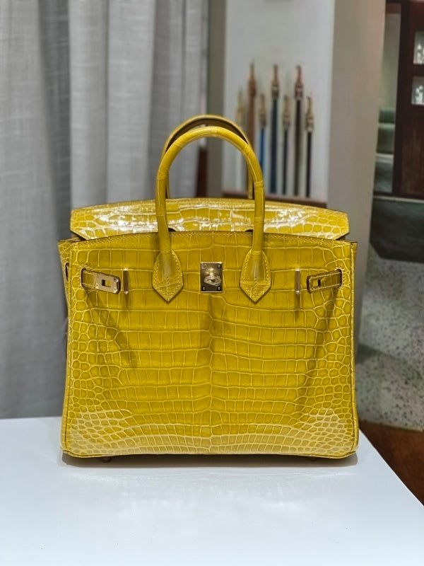 Bolsa Hermes Birkin 25 Alligator Yellow