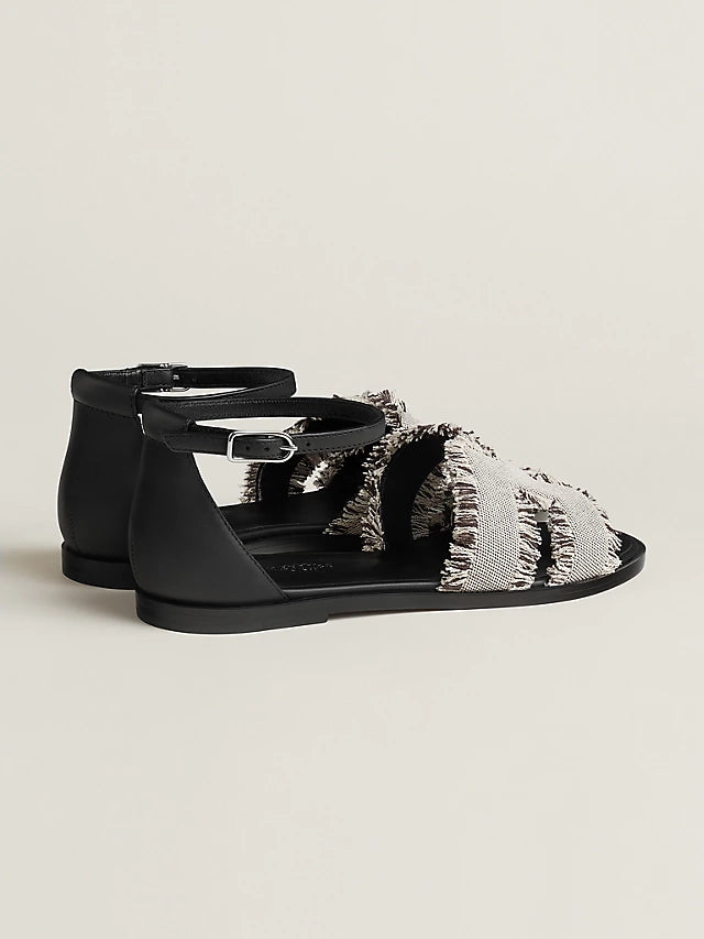 Hermes Sandal Santorini Prunoir / noir