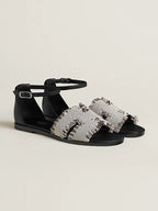 Hermes Sandal Santorini Prunoir / noir
