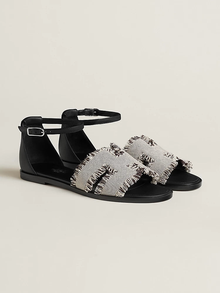 Hermes Sandal Santorini Prunoir / noir