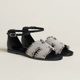 Hermes Sandal Santorini Prunoir / noir