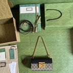 Gucci Padlock Shoulder GG Supreme Medium Beige/Black (Pronta Entrega)