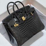 Bolsa Hermes Birkin 25 Alligator Gold Hardware 89