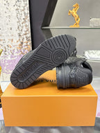 Louis Vuitton Trainer Sneaker Monogram Empreinte Leather Triple Black