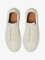 ZEGNA Triple Stitch Sneakers Beige Couro