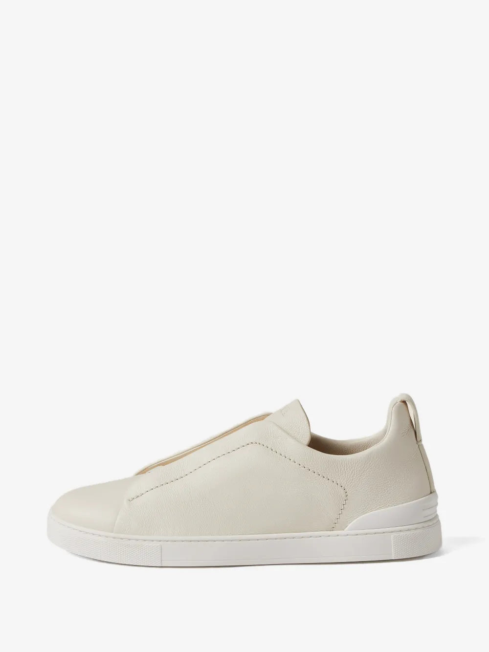 ZEGNA Triple Stitch Sneakers Beige Couro