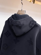 JAQUETA Louis Vuitton Contrast Appliqué Monogram Zip-Up Hoodie Black