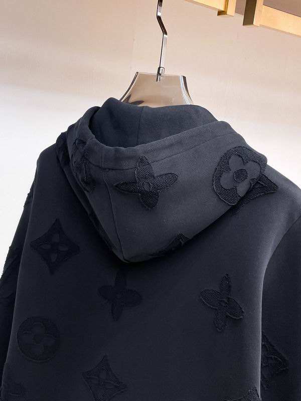 JAQUETA Louis Vuitton Contrast Appliqué Monogram Zip-Up Hoodie Black