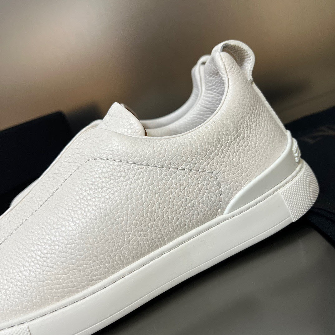 ZEGNA Triple Stitch Sneakers All White (Pronta Entrega)Tamanho 43