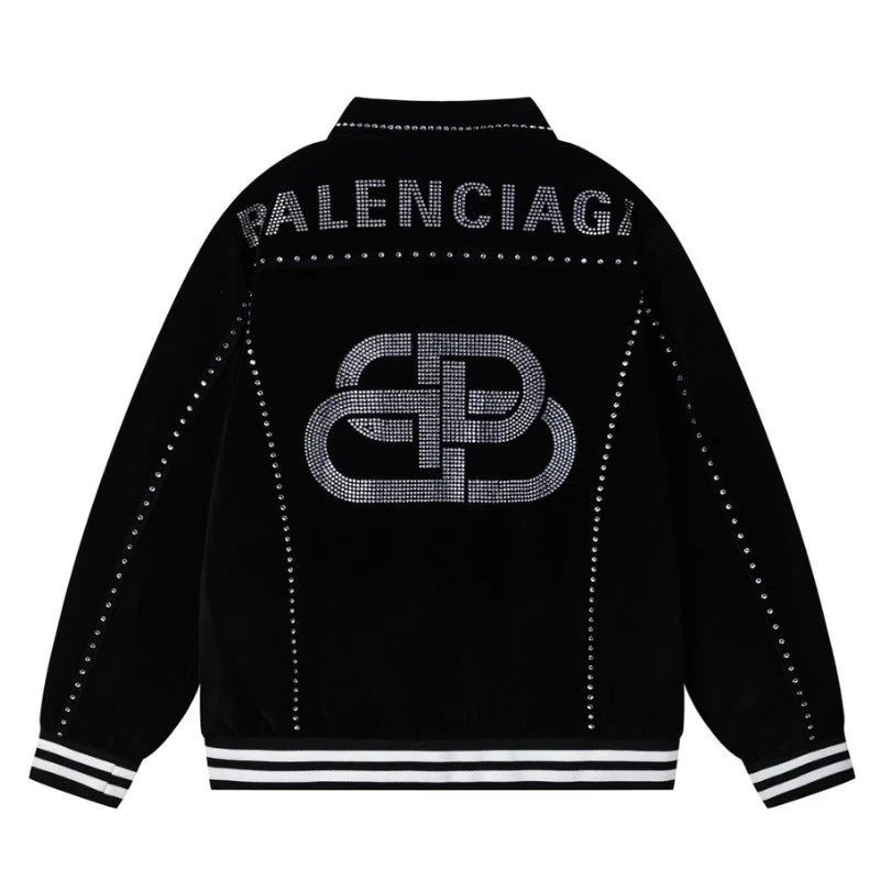Jaqueta Balenciaga Silver Studs Preta