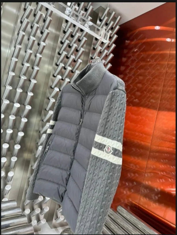 Puffer Cardigan Moncler Grey
