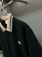 Polo Gucci Black Listra Beige Logo (Pronta Entrega0) Tamanho G e GG