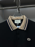 Polo Gucci Black Listra Beige Logo (Pronta Entrega0) Tamanho G e GG