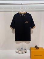 Camiseta Burberry Black Logo Black White Xadrez
