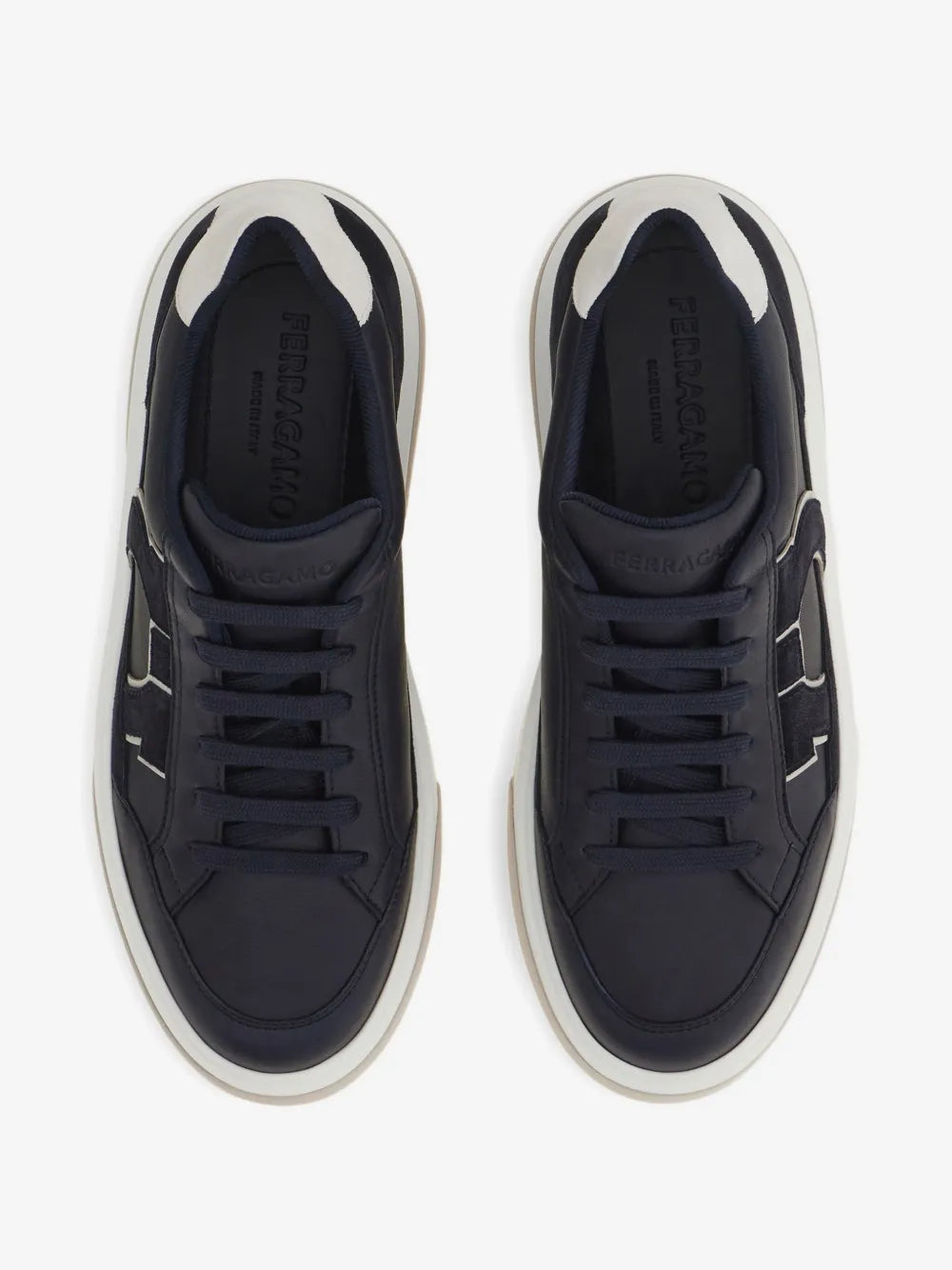 Tênis Ferragamo Sneakers Leather/Rubber Sole in Blue