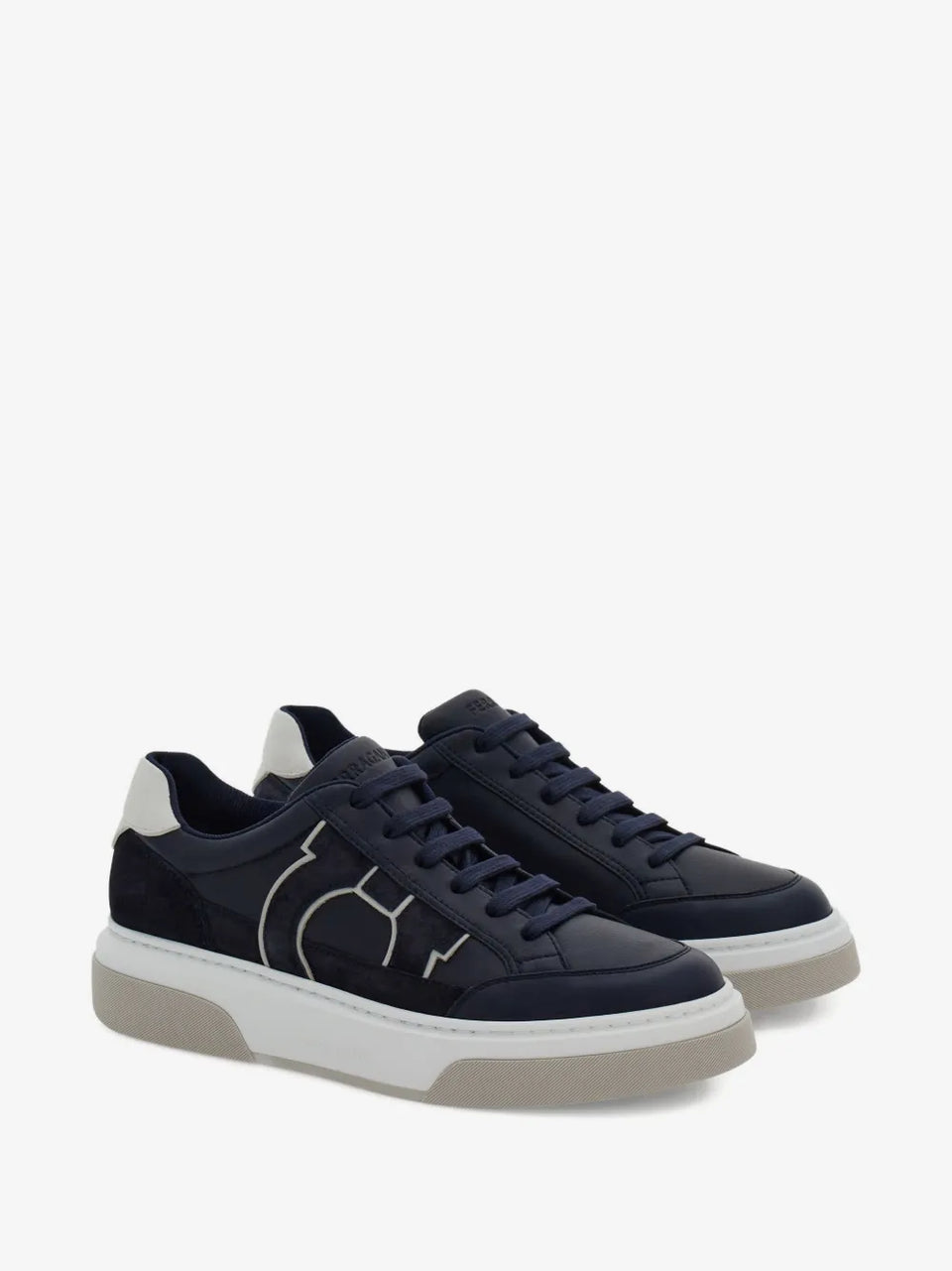 Tênis Ferragamo Sneakers Leather/Rubber Sole in Blue