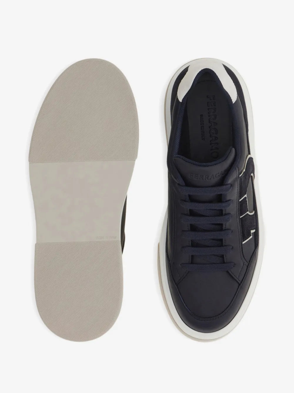 Tênis Ferragamo Sneakers Leather/Rubber Sole in Blue