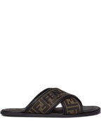Chinelo  Fendi Brown Logo