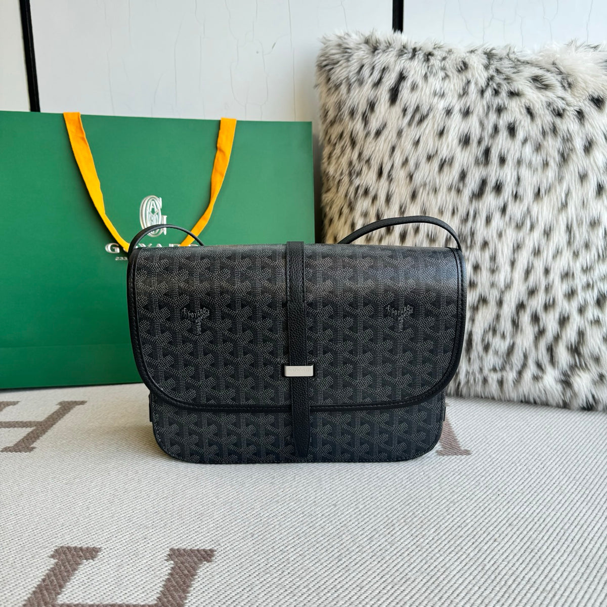 Goyard Belvedere Mm Bag Grey