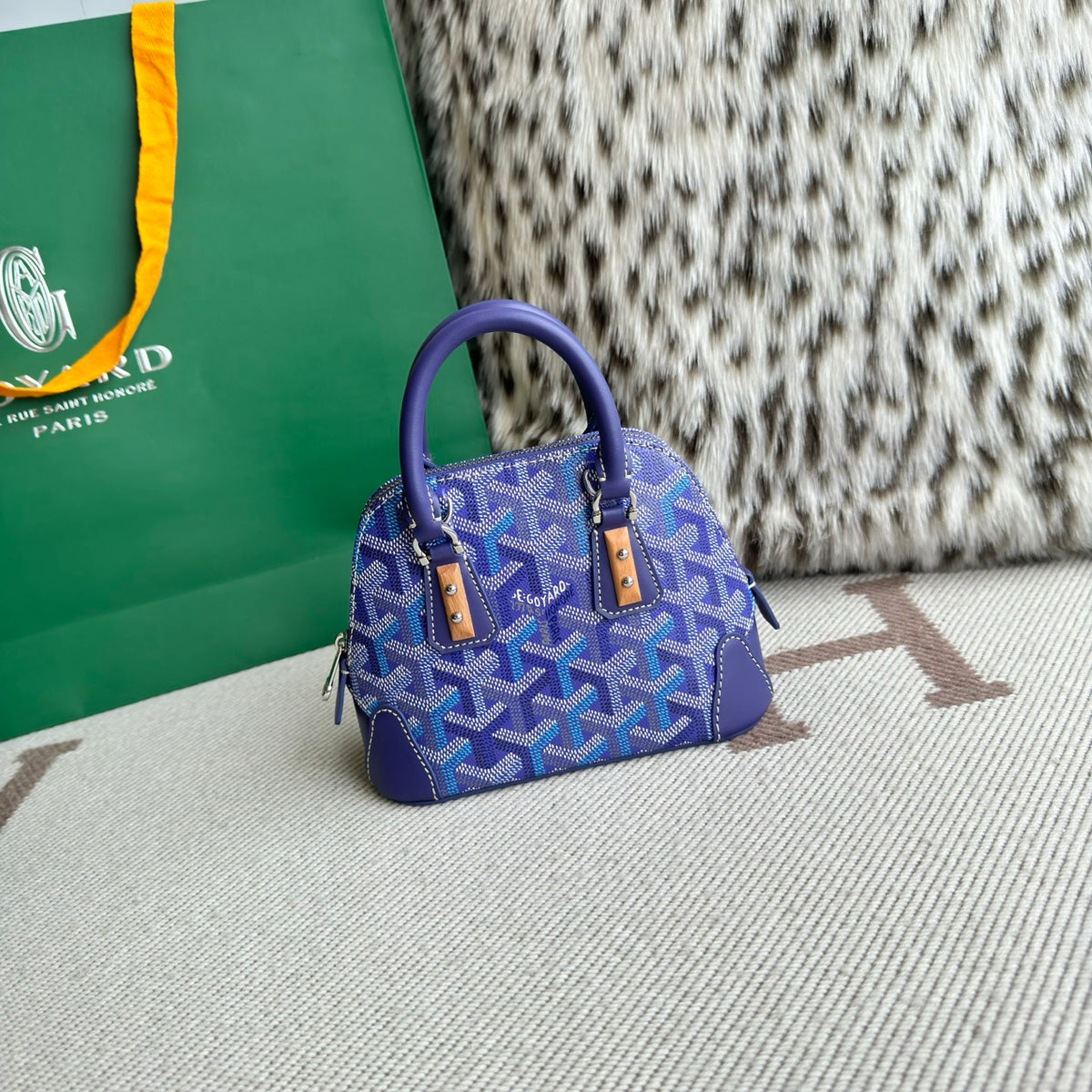 Goyard Goyardine Canvas Vendome Nano Bag Blueberry Purple
