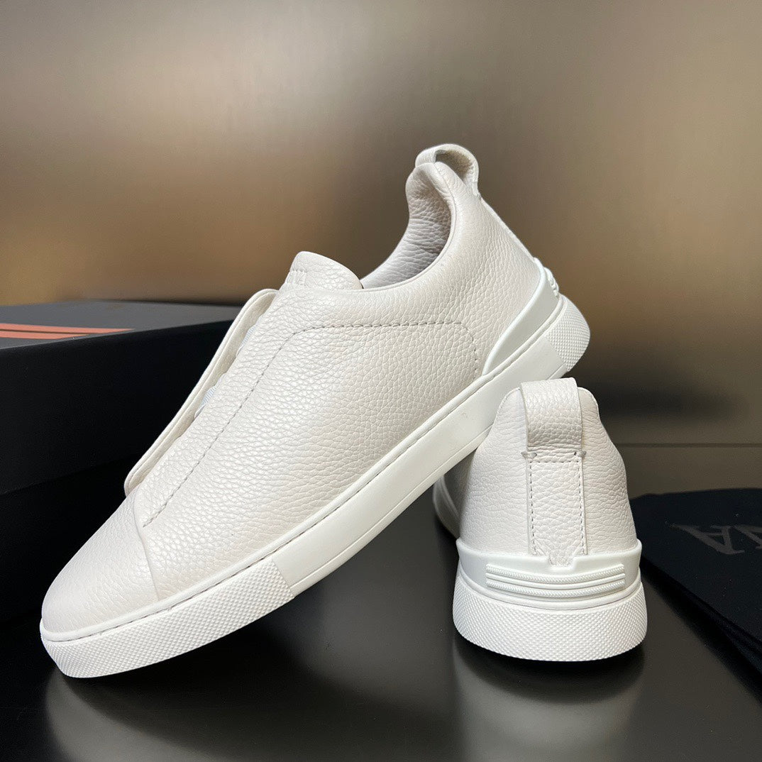 ZEGNA Triple Stitch Sneakers All White (Pronta Entrega)Tamanho 43