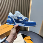Louis Vuitton LV Trainer Low Velcro Strap Monogram Blue