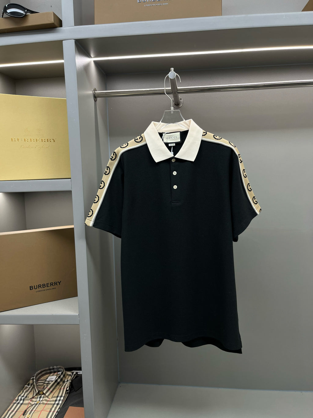 Polo Gucci Monogram Beige Black