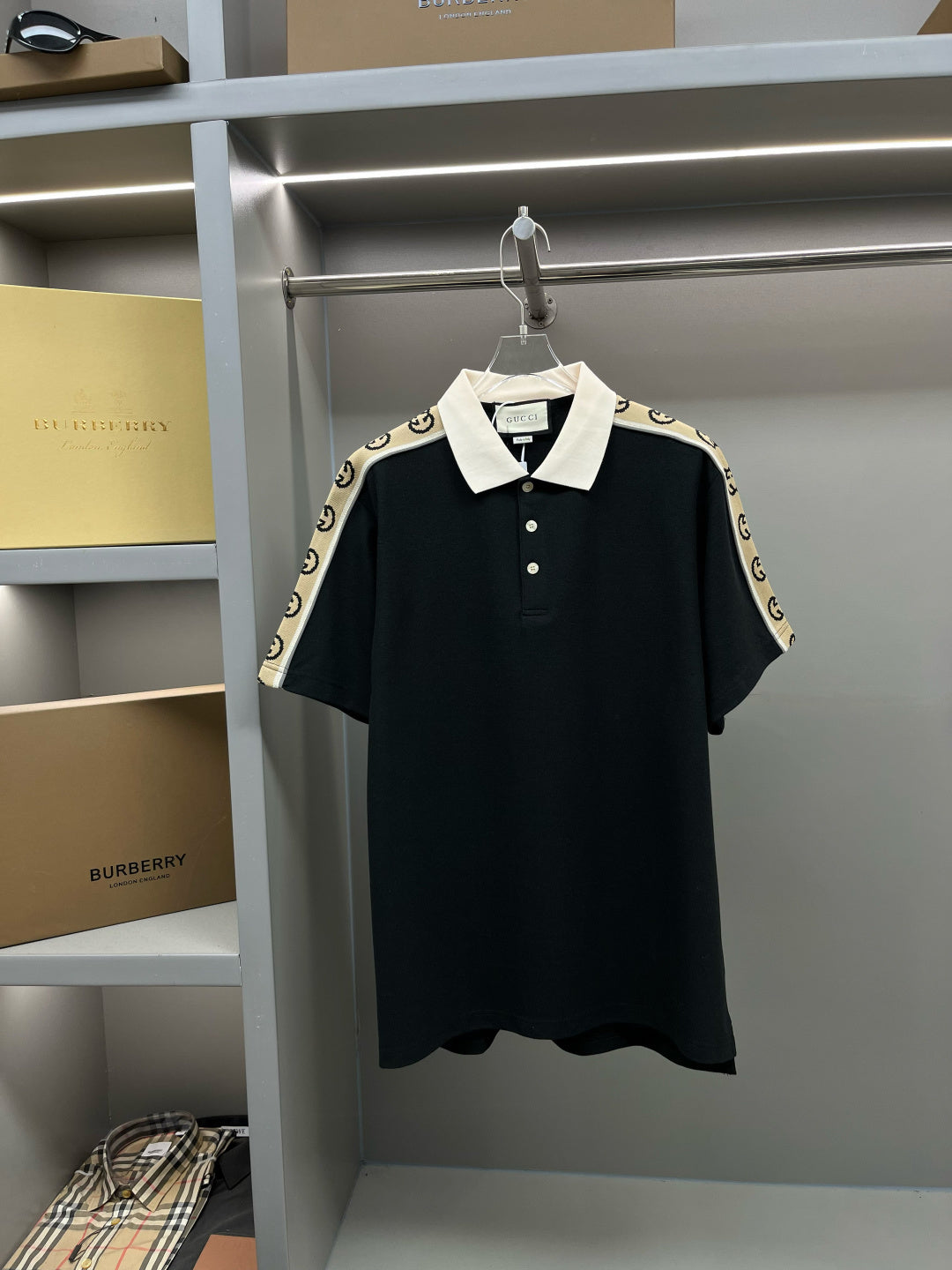 Polo Gucci Monogram Beige Black