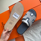 Hermes Izmir Sandal Bleu Céleste Suede Goatskin Leather