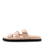 Hermes Chypre Beige Flap Sandal Noir