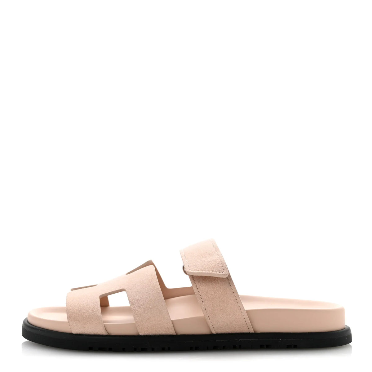 Hermes Chypre Beige Flap Sandal Noir