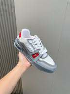 Tênis LOUIS VUITTON  Trainer Sneaker in White and Graphite Mesh with Red Accents