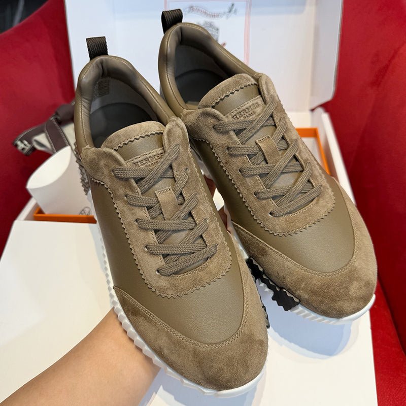 Tênis Casual Hermès Brown Camurça