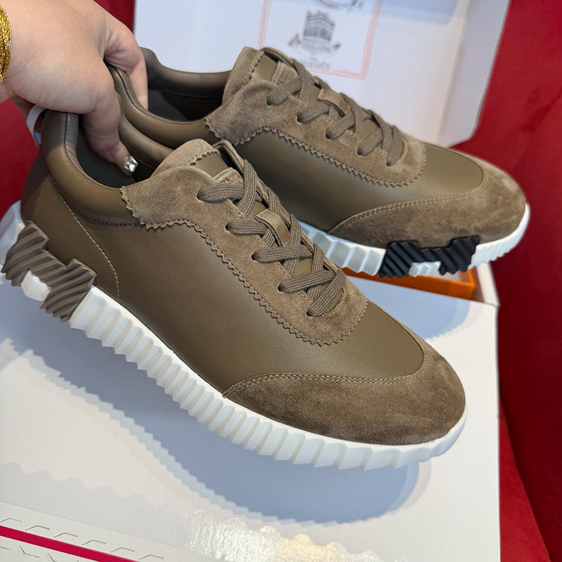 Tênis Casual Hermès Brown Camurça