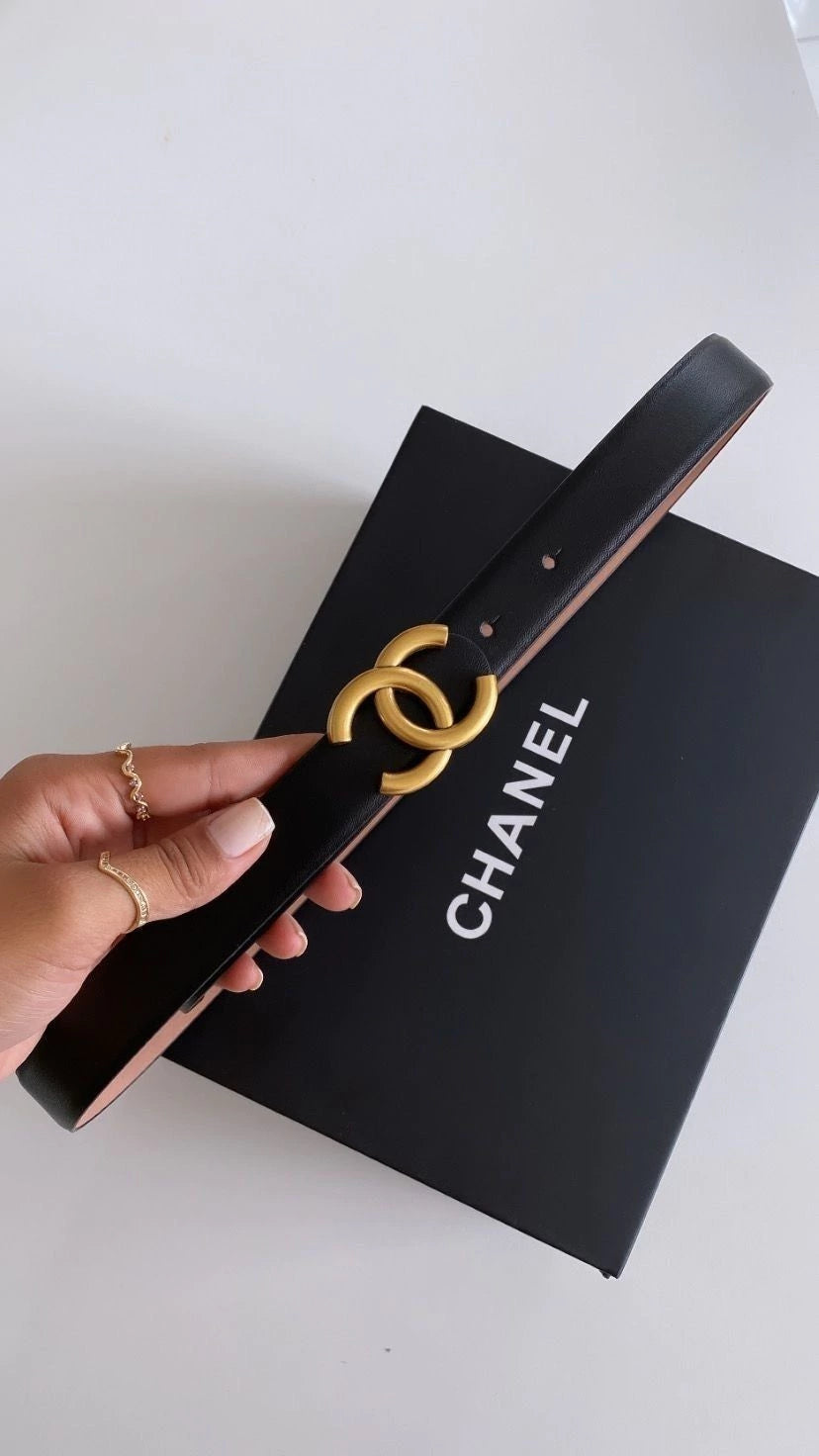 Cinto Chanel Black CC