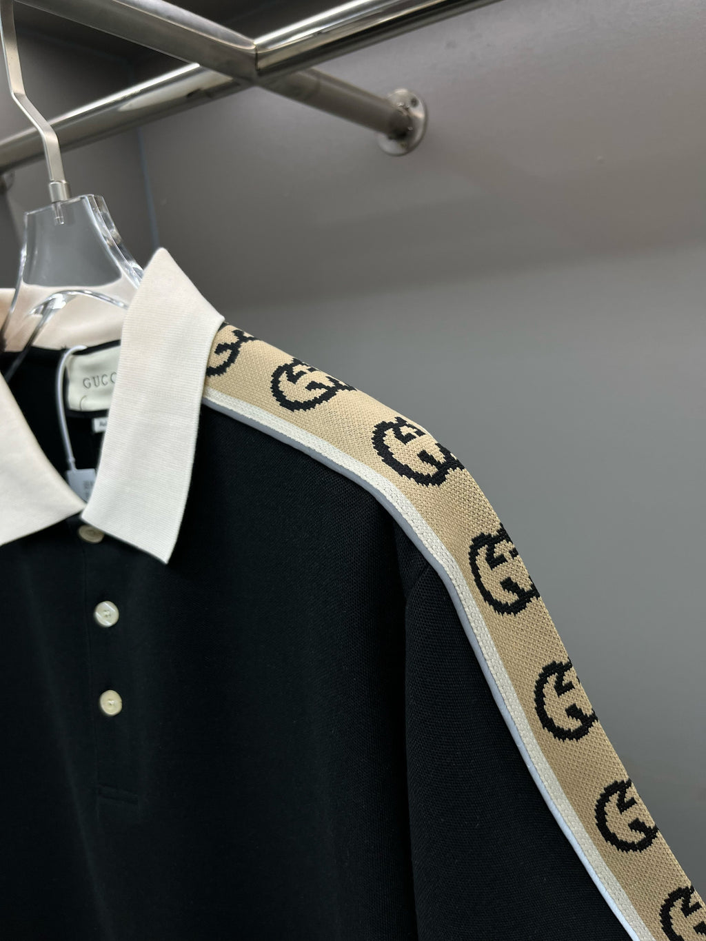 Polo Gucci Monogram Beige Black