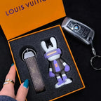 Chaveiro Bag Charm Lv Blue Rabbit Key Chain