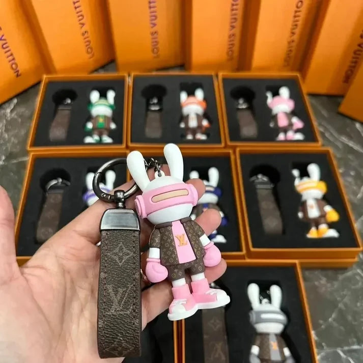 Chaveiro Bag Charm Lv Rose Rabbit Key Chain