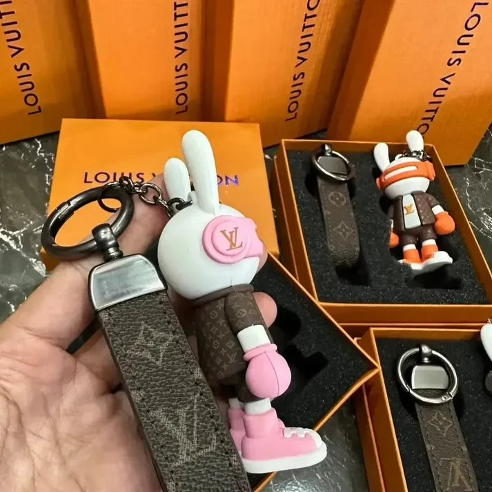 Chaveiro Bag Charm Lv Rose Rabbit Key Chain