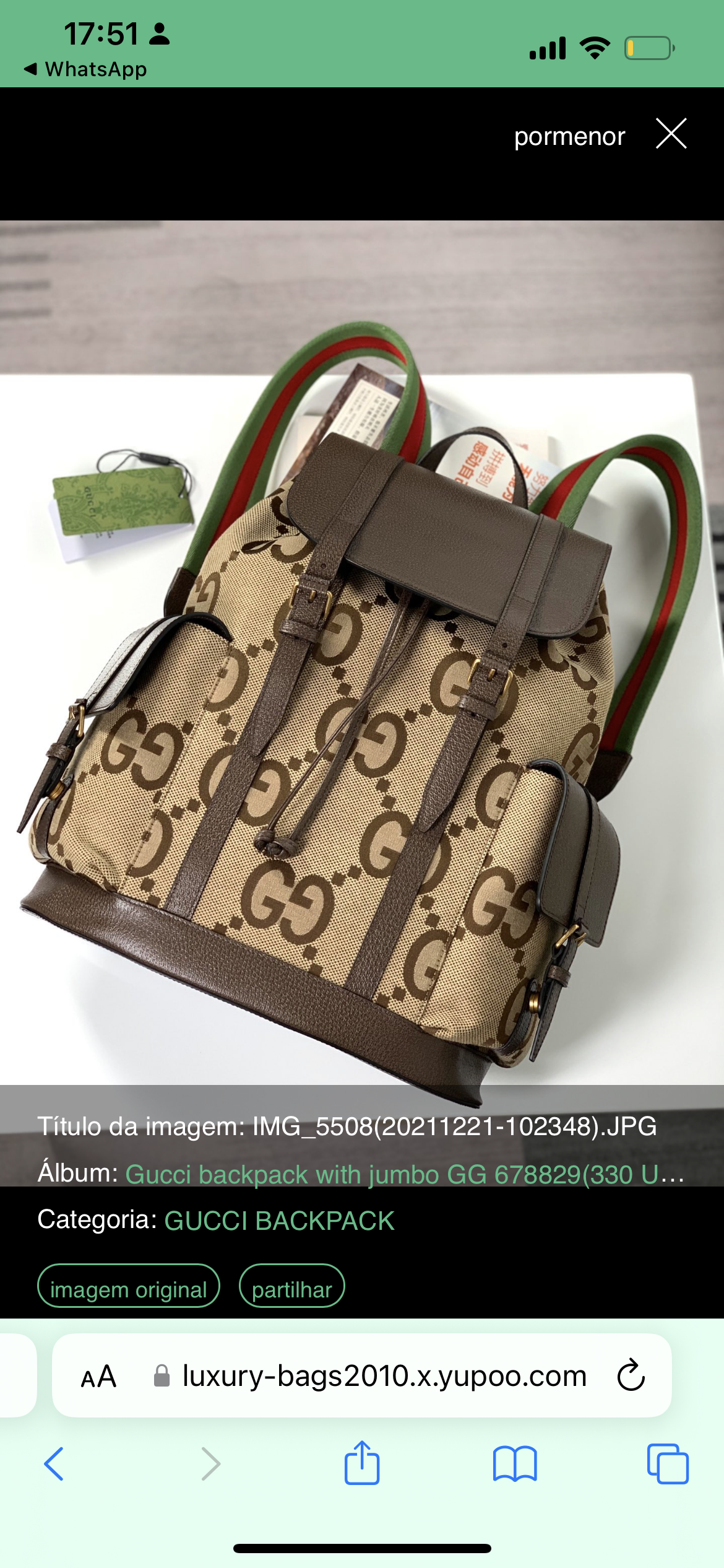 Backpack with Jumbo GG Camel/Ebony