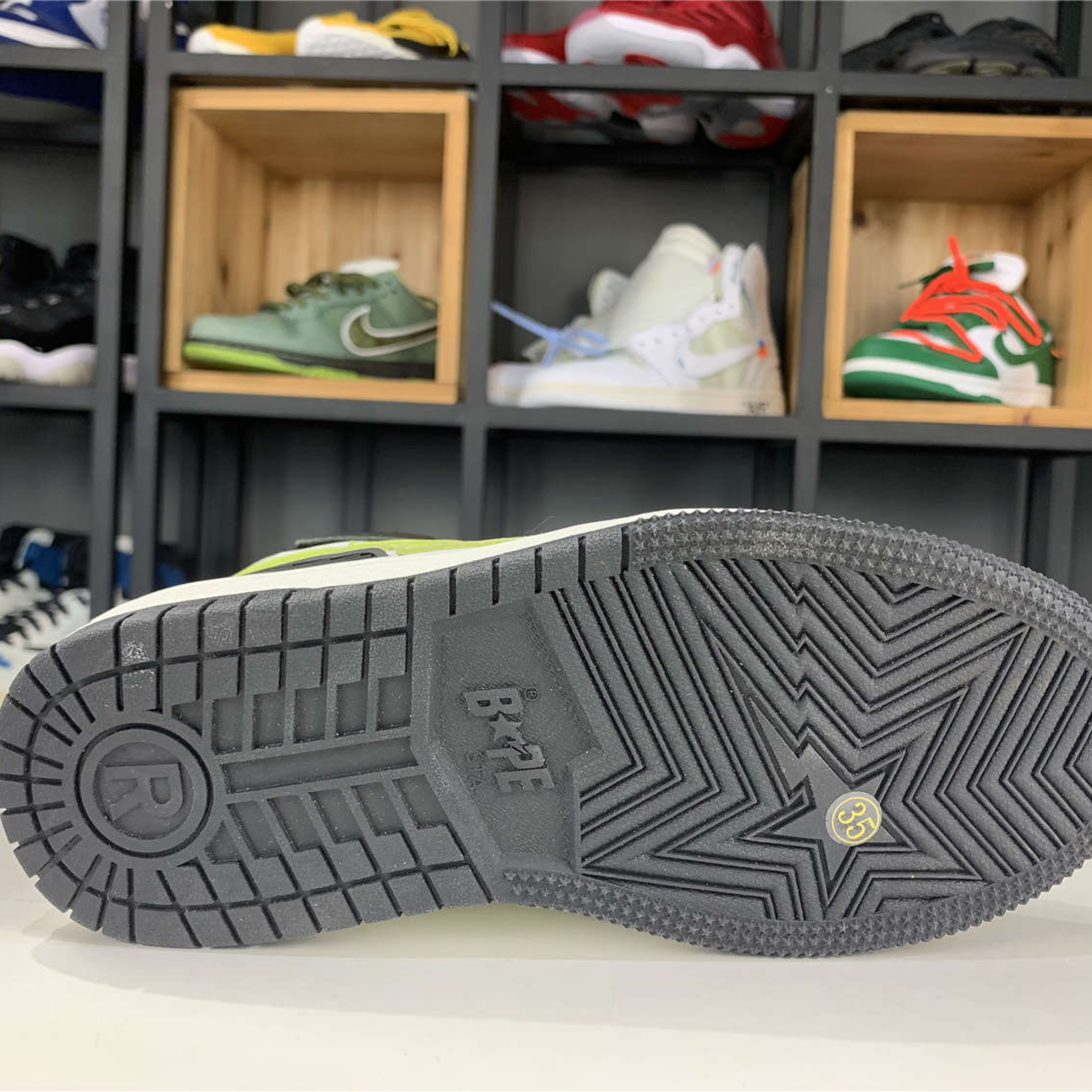 A Bathing Ape Block Sta High "Black Lime"