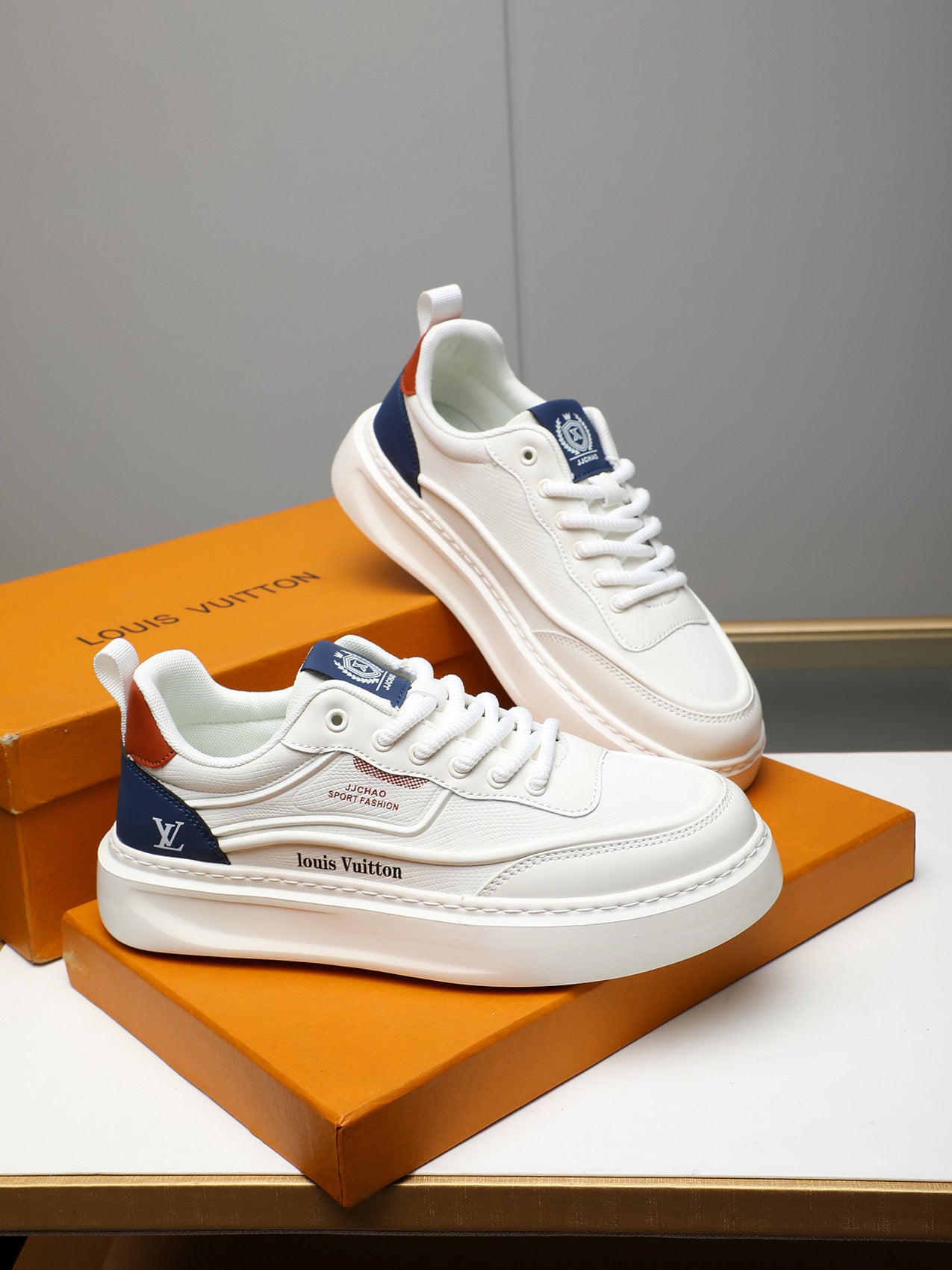 Tenis LV Mirror  Monogram White Blue