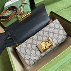 Gucci Padlock Shoulder GG Supreme Medium Beige/Black (Pronta Entrega)