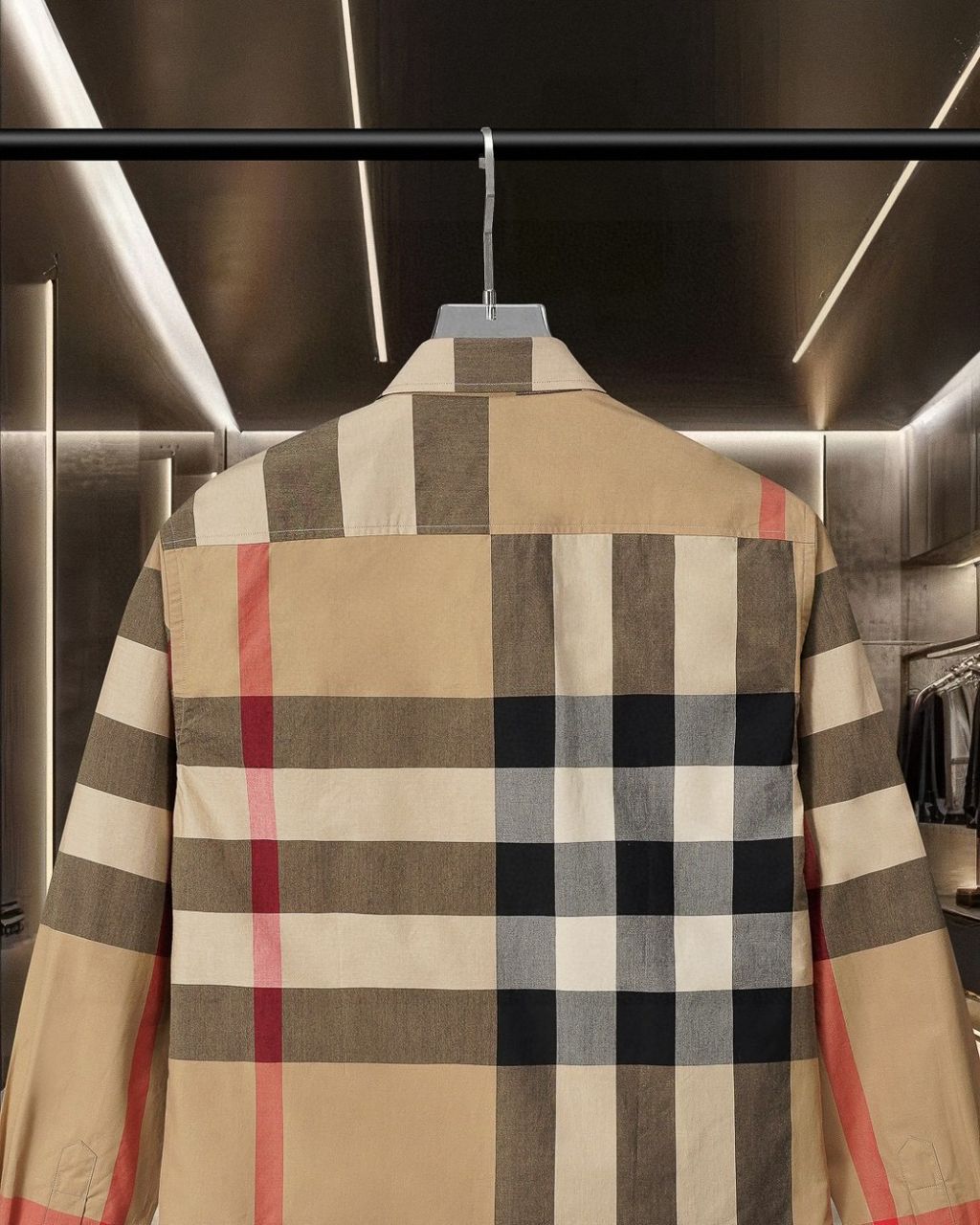 Camiseta Burberry Slim Fit Check Cotton Shirt Beige (Pronta Entrega) Tamanho G