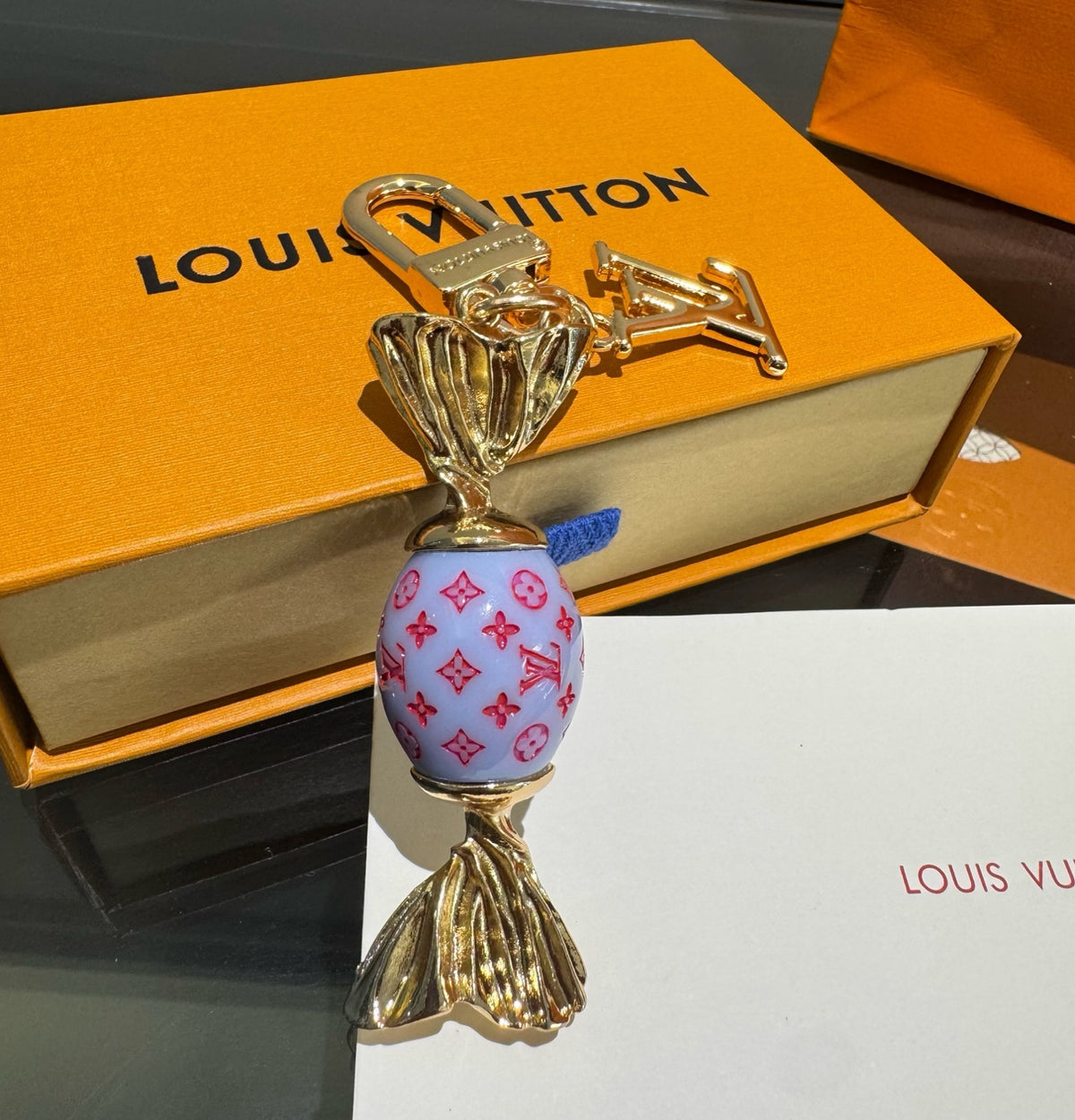 Chaveiro Lv Monogram Sweets Blue