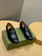Sapato Gucci Emerald Horsebit Leather Black