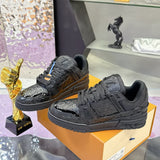 Louis Vuitton Trainer Sneaker Monogram Empreinte Leather Triple Black