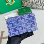 Porta Cartão Goyard Tarjetero Monedero Cremallera Blue